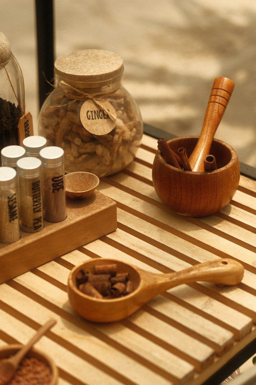 assorted spices in bowls