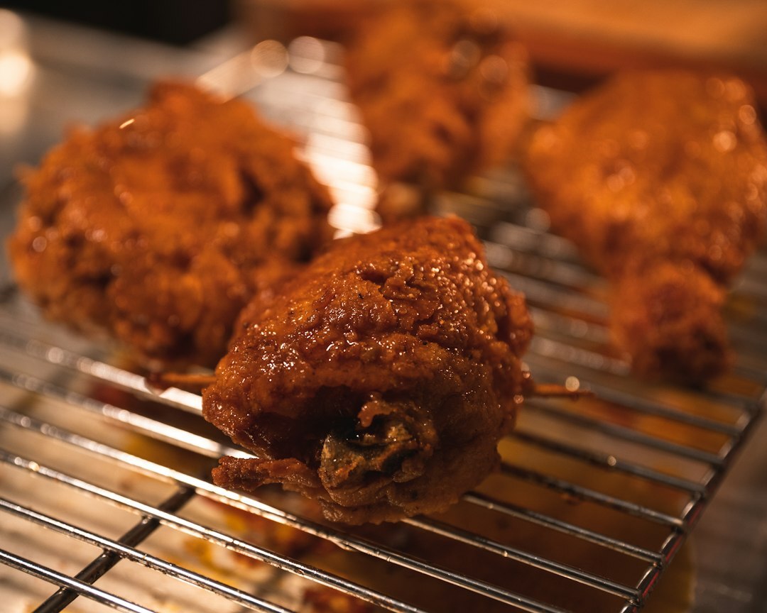 baked chicken on rack